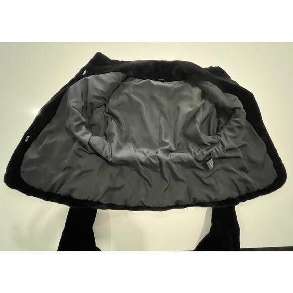 Genuine Black Sheared Mink Real Fur Luxury Coat Jacket Bell Sleeve Authentic 6 - Picture 7 of 16